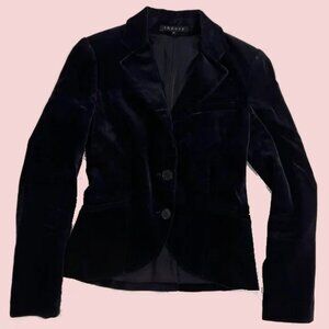 Women's Blazer "Theory" Navy Velvet Blazer Size 00 Office, Work
